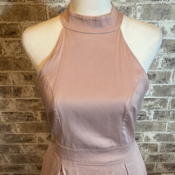 Zara Basic Colllection halter dress, midi, flare skirt. Sz S. Pretty dusty pink. - Picture 4 of 12